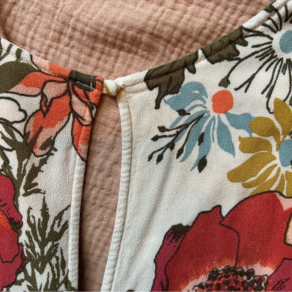 Free People Backyard Party Floral VNeck Tunic Sleeveless Top, size XS - Picture 7 of 11
